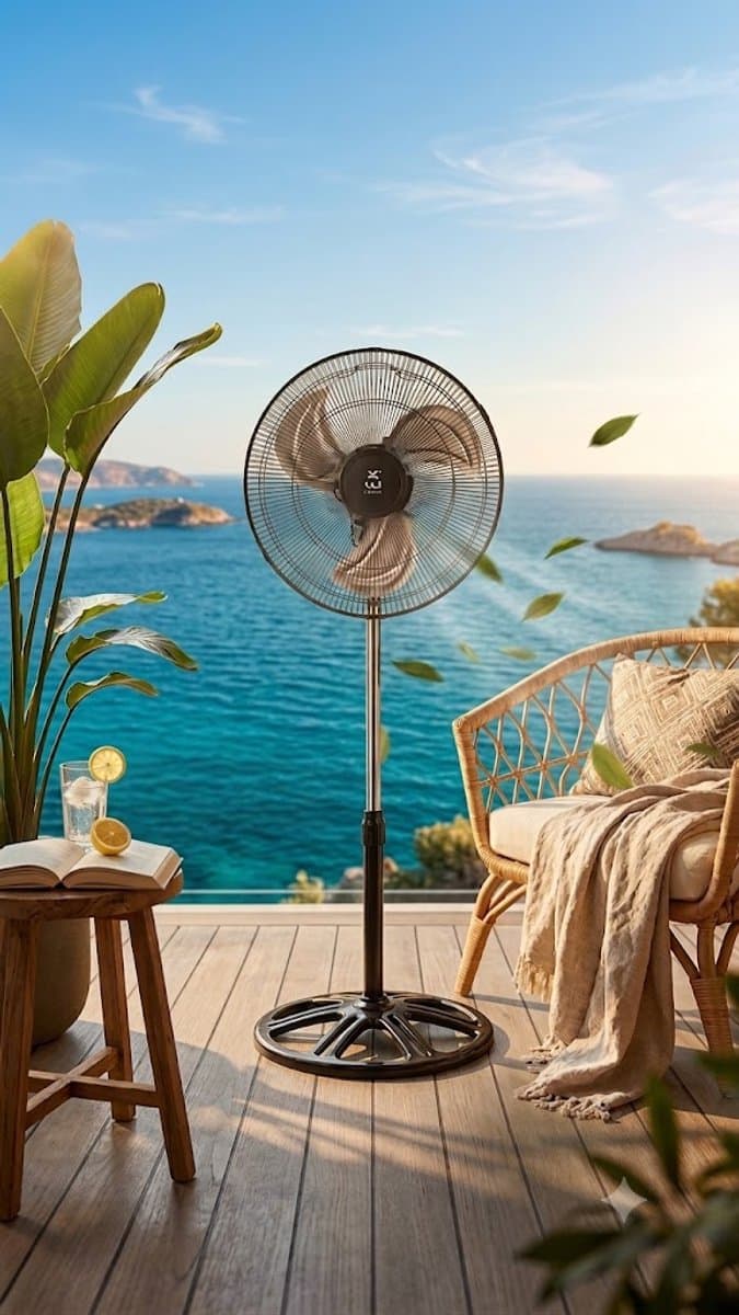 Krachtige Statiefventilator - Tafelventilator- 85W - 25CM - 3 Snelheden - Zwart — afbeelding 1