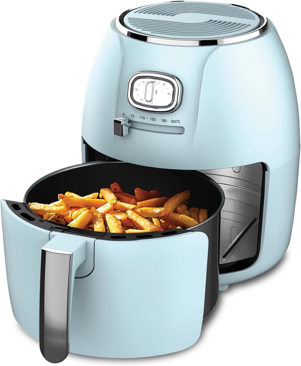 SNJY® Mini Airfryer - Airfryer Klein - Camping Airfryer - 4 Liter - 1500W - Blauw — afbeelding 1