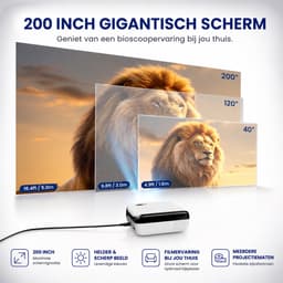 Mini Beamer Full HD 1080P - Draagbare Projector met Wifi en Bluetooth — thumbnail 2