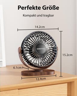 Mini USB Tafelventilator – Stille Bureauventilator met 3 Snelheden – Verstelbare Hoek – Compacte Ventilator voor Kantoor, Thuis, Bureau en Buiten — thumbnail 4