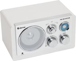 Denver Draagbare FM Radio - Retro - Werkt op batterijen of netstroom - Keukenradio - AM - FM - TR63 - Wit — thumbnail 3