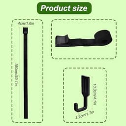 Boomstandaard Riemhanger, Premium Outdoor Boomstandaard Riemhanger met 6 Haken Praktische Outdoor Accessoires voor Jagen Kamperen Wandelen (Zwart) — thumbnail 5