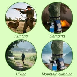 Boomstandaard Riemhanger, Premium Outdoor Boomstandaard Riemhanger met 6 Haken Praktische Outdoor Accessoires voor Jagen Kamperen Wandelen (Zwart) — thumbnail 4