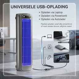 Sander Shop Draagbare airconditioner met stille koelventilator en 3 snelheden Ophangbaar, met haken, luchtcirculatie, lange batterijduur, geschikt voor keukenbladen, enz (zwart) — thumbnail 2