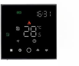 Digitale Thermostaat - Slimme Regelaar - Verwarming Instellen - Wifi App Bediening - LCD Display - Zwart — thumbnail 1