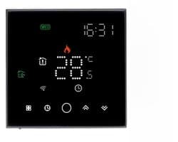 Digitale Thermostaat - Slimme Regelaar - Verwarming Instellen - Wifi App Bediening - LCD Display - Zwart