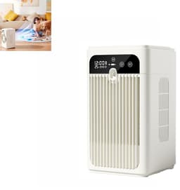 Tafel vernevelende luchtkoeler - Compacte desktop koelventilator - Stille verdampingsventilator voor thuis - Bevochtigende tafelventilator - met 10 uur slimme timer, USB voeding - Kunststof - 13,8×13,3×23,4cm - Geschikt voor slaapkamer - Wit — thumbnail 1