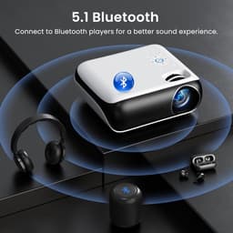Mini 4K Projector - Draagbare Projector - Native 1080P Resolutie - Bluetooth 5.1 - Voor Films en Gaming — thumbnail 4
