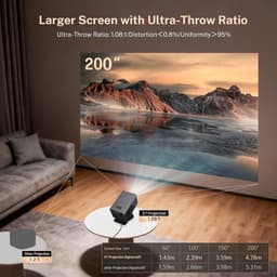 Projector - Draagbaar - Native 1080P Resolutie - Ondersteunt 8K - Voor Thuisgebruik en Presentaties — thumbnail 3