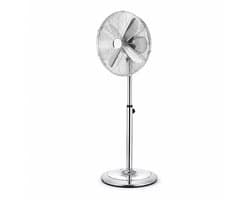 Imperial - Chroom Staande Ventilator 40 cm – Metalen Bladen – 3 Snelheden – Verstelbare Hoogte – Draaifunctie