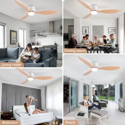Cventrix plafondventilatorlamp - Plafondventilator met Verlichting en Afstandsbediening - Houtlook 3 bladen - Ventilatorlamp - Verlichtingsarmaturen - Woondecoratie — thumbnail 4