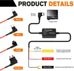 Solidchoice - USB-C Hardwire Kit voor Dashcam 12-24V — thumbnail 2