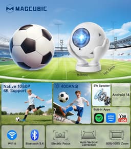 Magcubic Mini-videoprojector, 1080p, natief, 4K, ondersteuning, 400 ANSI - ShopVlot — thumbnail 5