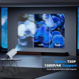 Mini Projector 4K 1080P HDR - Draagbaar en Rotatable - WiFi 6 en BT5.2 - Thuisbioscoop ervaring - ShopVlot — thumbnail 3