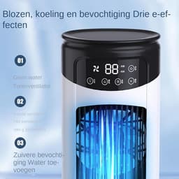 Persoonlijke Air Cooler - Compacte Ventilator - Persoonlijke Koeling - Combinatie Functies - 300 ml Tank - Wit — thumbnail 2