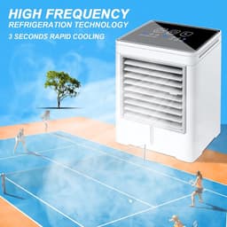 Draagbare Luchtkoeler - Mini Airco - Persoonlijke Verkoeling - 3 Windsnelheden Touchscreen - 19 cm Hoog - Wit — thumbnail 2