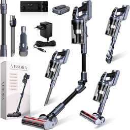 Vesora® 3-in-1 Buigbare Steelstofzuiger met Extra Accu - Draadloos zonder Zak - FLEX - Draadloze Stofzuiger - Kruimeldief Snoerloos - Vacuum Cleaner - Handstofzuiger - Stofzuiger Steel met Hepa Filter - Stofzuiger Huisdieren - Zakloze Stofzuiger — thumbnail 1