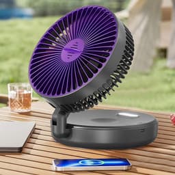 Luchtcirculator Ventilator - Stille Kleine Fan - Ruimte Ventilatie - 5 Snelheden Timer - 17 cm Hoog - Grijs — thumbnail 3