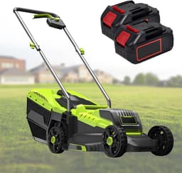 Elektrische Grasmaaier - Accu Duwmaaier - Gazon Onderhoud - Borstelloze Motor - 3 Maaihoogtes - Zwart — thumbnail 1