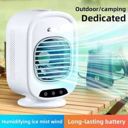 Nieuwe draagbare 2-in-1 airconditioner voor de zomer met koelspray, luchtbevochtiger en bevochtigingsventilator - Wit Comfort-model - Mini-airconditioner met 3 ventilatorsnelheden, USB-aansluiting, geschikt voor kantoor of slaapkamer. — thumbnail 5