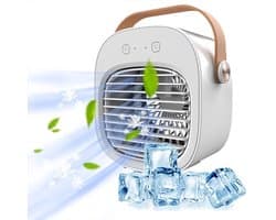 Mobiele Airco - Mini Aircooler - Mini Aircooler met Water USB - Koelventilator - Draagbare Luchtkoeler met watertank - Ventilator - 3 windsnelheden - Airco Alternatief - 128ML - 4000 mAh - Voor kamperen, tent, auto, kamer, thuis - wit — afbeelding 1