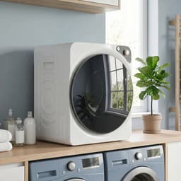 ECTEATOY®Wasdroger 5 kg - Draagbare Wasdroger met RVS Trommel - 1000W - 5 Programma's & Timer - Wit — thumbnail 4