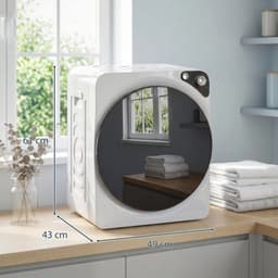 Sogiol® Mini Wasdroger 5 kg, 5 programma's - 1000 W - tot 60℃ -timer - roestvrijstalen trommel - voor thuisgebruik - wit — thumbnail 4