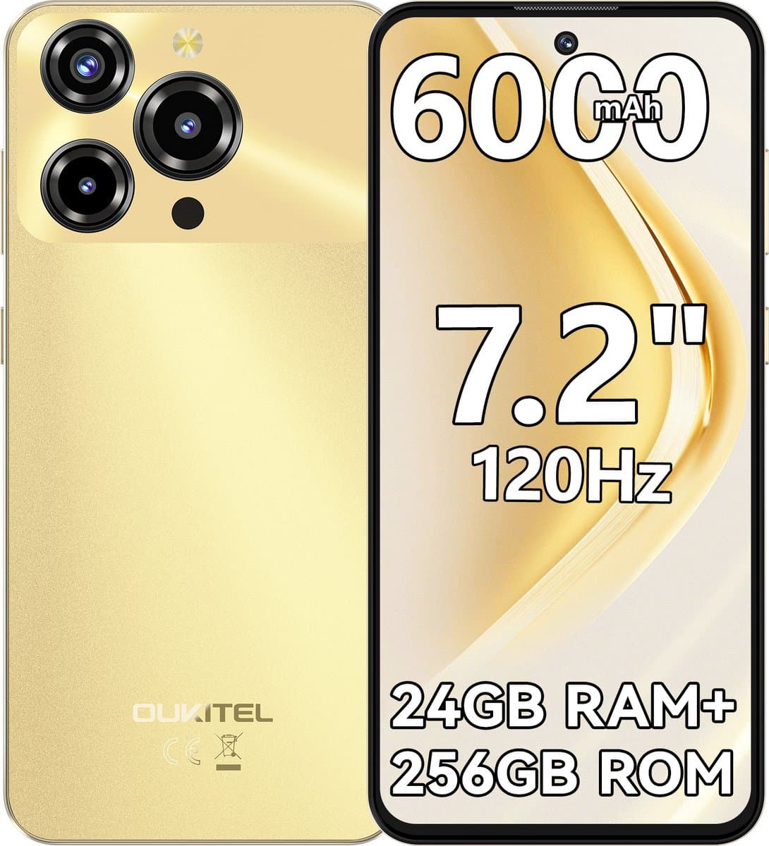 OUKITEL C69 Smartphone 24GB RAM-256GB ROM-7.2 inch HD-6000 mAh batterij-Android15 — afbeelding 1