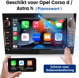 Cestovet Linux Autoradio - Geschikt Voor Opel Astra H Corsa C/D Meriva Zafira B - Draadloos Apple Carplay & Android Auto - 7-inch Touchscreen - Bluetooth & SWC USB — thumbnail 1