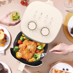 Airfryer met grote capaciteit van 6 liter – Maakt gebruik van 3D-warmtecirculatietechnologie voor olievrij koken (wit) Afmetingen 22,5*22,5*26 cm — thumbnail 5