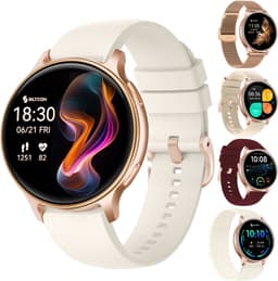 Siltcon® Auréa 2 - GPS Smartwatch Dames Goud - Horloge Dames - Stappenteller Horloge Dames - Sporthorloge Dames - Hartslagmeter - Slaapmonitor - Saturatiemeter - Belfunctie - Geschikt voor iOS/Android - AMOLED - RVS - Elke pols - Strava - 5 Bandjes — thumbnail 1