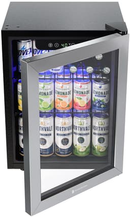 KitchenBrothers Drankkoelkast - 48L - Mini Koelkast - Glazen Deur - Minibar - 68 Blikjes - Zwart — thumbnail 4