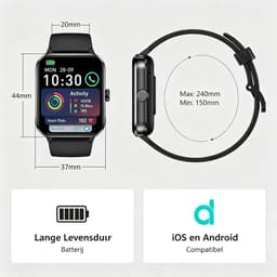Blackview Smartwatch - R50 - Beantwoorden | Bellen - Fitnesshorloge voor Mannen en Vrouwen met Hartslag - SpO2 -SOS- Slaapmonitor - Activiteitstracker voor Android/iOS - Zwart — thumbnail 3