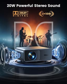 SnelShoppen - 4K-projector met Dolby, Autofocus, Keystone-correctie, Slimme Netflix-compatibele Projector, Native 1080p Full HD, Wifi Bluetooth 1400 A — thumbnail 2