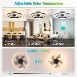 Plafond Ventilator Lamp - Moderne Verlichting - Slaapkamer Koeling - Geïntegreerd Design - 40cm LED 48W - Wit — thumbnail 2