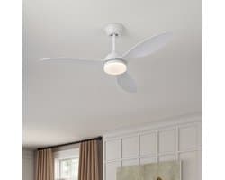 Plafondventilator met afstandsbediening, stille ventilator met timer, plafondventilator met verlichting, inbouwplafondventilator met ABS-bladen voor slaapkamer, woonkamer en restaurant — afbeelding 1