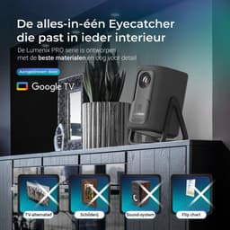 SnelShoppen - Mini Projector met Google TV & Netflix, 500 ANSI Lumen, Full HD 1080p (4K Ondersteund), Dolby Audio, WiFi 6 & Bluetooth 5.2, Autofocus & — thumbnail 3