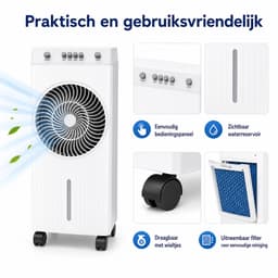 Glowstride - Luchtkoeler - airco - koelventilator - 4L - grote watertank - 65W - 3 windsnelheden afstandsbediening - mobiele koeler - luchtbevochtiger met ijsboxe — thumbnail 5