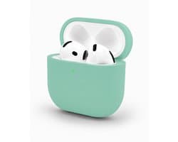 Enluxe Case geschikt voor Airpods 4 / 5 - Mint Groen - Premium Siliconen Hoesje, Valbescherming & Spatwaterdicht, Draadloos Opladen Compatibel