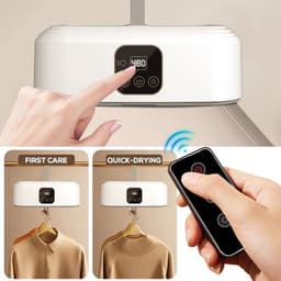 Draagbare Wasdroger - 600W Elektrische Wasdroger - droger warmtepompdroger - Opvouwbare droger - Afstandsbediening met timer - Twee snelheden - Geschikt voor thuis, campers, appartementen en hotels - Wit — thumbnail 4