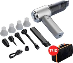 Draagbare Stofzuiger - Auto Kruimeldief - Snel Interieur Reinigen - Sterke Zuigkracht - 500g Gewicht - Zilver — thumbnail 1