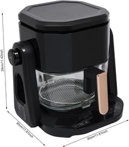 Heteluchtfriteuse - Luchtfriteuse - Gezond Koken - Glazen Reservoir - 45 liter - Zwart — thumbnail 5