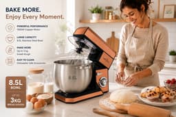 Swiss Haus® KM2285 Keukenmachine - 1500W Keukenrobot – 8.5L RVS Mengkom – 6 Snelheden + Pulse - Foodprocessor met Accessoires – Koper — thumbnail 5