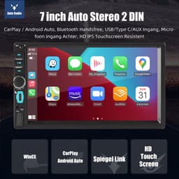ESSGOO Autoradio 2 Din - 7 Inch Touchscreen - MP5 - Apple CarPlay & Android Auto - Bluetooth, USB, AUX, SWC — thumbnail 4