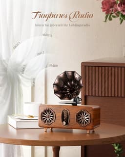 Retro Bluetooth Vintage FM-radio ondersteunt TF-kaart/AUX/USB draagbaar draadloos voor iPhone Android 10W luidspreker Bluetooth 5.4 1800 mAh — thumbnail 4