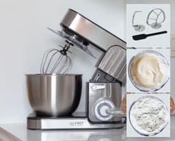 Keukenmachine - Mixer Staande - Bakken en Koken - 1300 Watt Kracht - 5 Liter Kom - Grijs — thumbnail 5