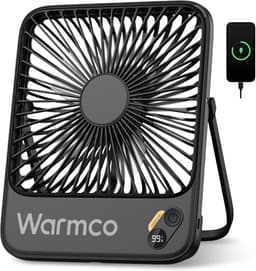Draadloze Tafelventilator – 10000mAh Accu – Stil – LED Display – USB-C Oplaadbaar – 4 Snelheden – Zwart — thumbnail 1