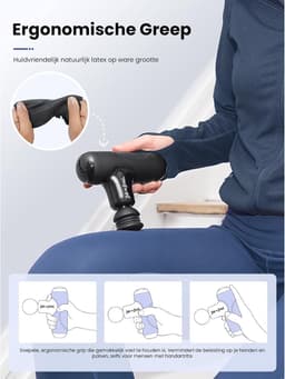 SnelShoppen - Mini Massage Gun Draagbaar Massagepistool voor Rug en Schouders, Krachtige Brushless Motor, USB-C Snelladen, Inclusief Reisetui, Ideaal — thumbnail 4