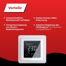 Digitale Touchscreen Thermostaat voor Elektrische Vloerverwarming - Programmeerbaar en Energiezuinig — thumbnail 5