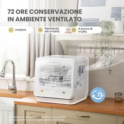 Compacte Vaatwasser - Mini Vaatwasser Tafelmodel - Hygiënisch Afwassen - Zonder Installatie - 42 cm Breed - Wit — thumbnail 4